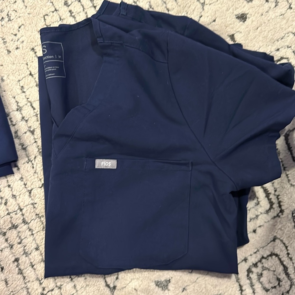 Figs Catarina Scrub top size Medium, Navy